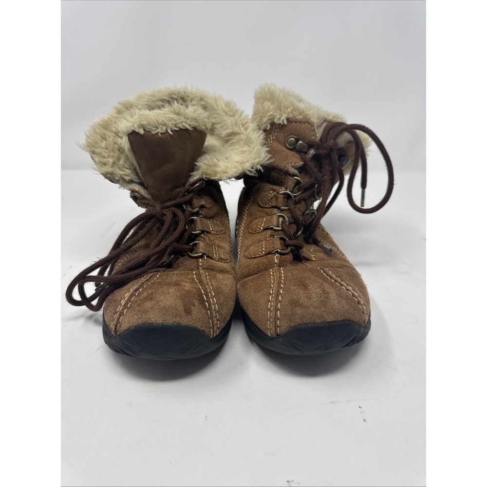 Earth Spirit Seona Suede Leather Faux Fur Brown Boots Women's Sz 6